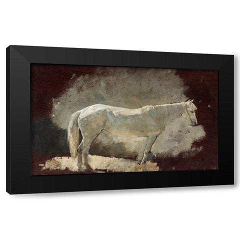 White Mare Black Modern Wood Framed Art Print with Double Matting by Homer, Winslow
