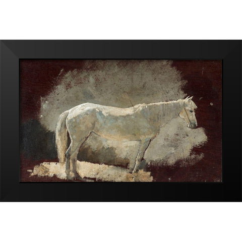 White Mare Black Modern Wood Framed Art Print by Homer, Winslow