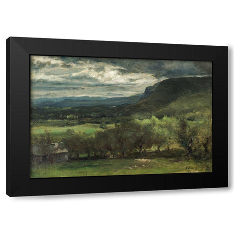 Montclair New Jersey Black Modern Wood Framed Art Print with Double Matting by Inness, George