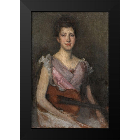 The Violin Player Black Modern Wood Framed Art Print by Whistler, James McNeill