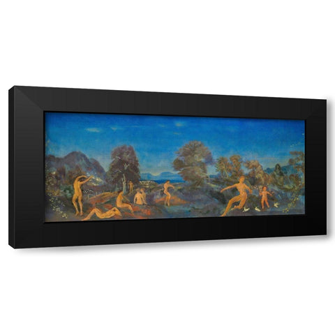 Hermes and the Infant Dionysus Black Modern Wood Framed Art Print with Double Matting by Davies, Arthur B