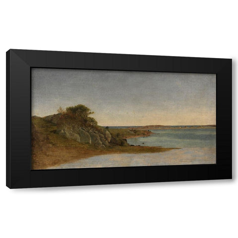 View near Newport Black Modern Wood Framed Art Print by Kensett, John Frederick