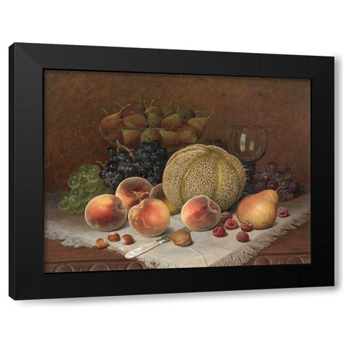 Still Life with Cantaloupe Black Modern Wood Framed Art Print with Double Matting by Brown, William Mason