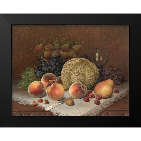 Still Life with Cantaloupe Black Modern Wood Framed Art Print by Brown, William Mason