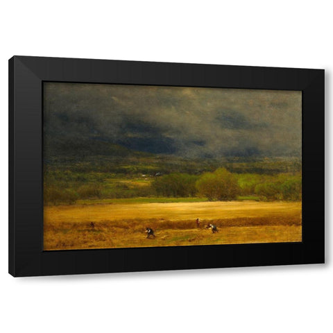 The Wheat Field Black Modern Wood Framed Art Print with Double Matting by Inness, George