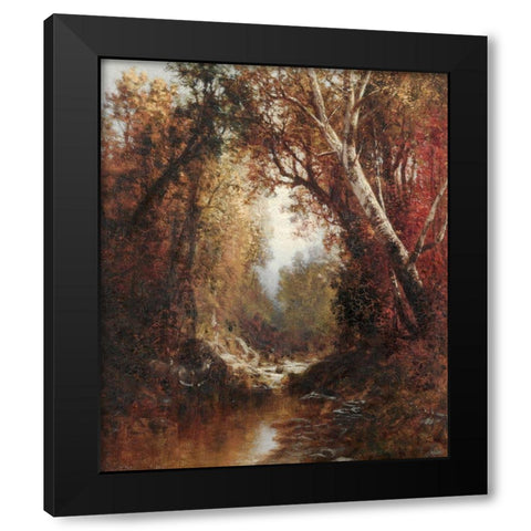 Autumn Scene in the Adirondacks Black Modern Wood Framed Art Print with Double Matting by Hart, William