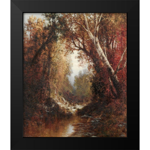 Autumn Scene in the Adirondacks Black Modern Wood Framed Art Print by Hart, William
