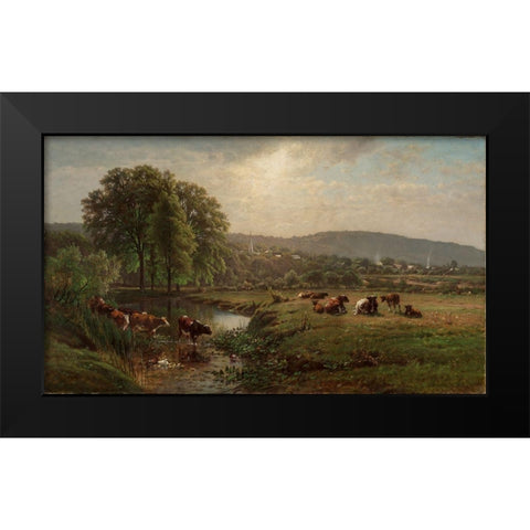 Morning in New England Black Modern Wood Framed Art Print by Hart, James McDougal