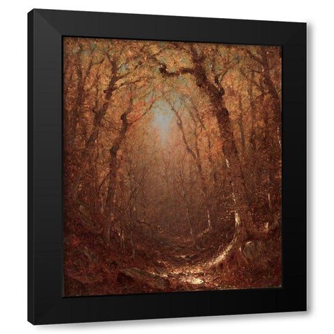 Autumn a Wood Path Black Modern Wood Framed Art Print by Gifford, Sanford Robinson