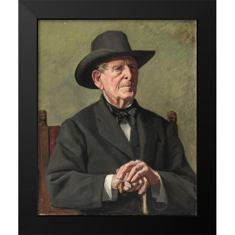 Portrait of an Old Sea Captain Black Modern Wood Framed Art Print by Isham, Samuel