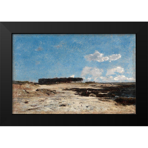 Pointe de Cabellou Brittany Black Modern Wood Framed Art Print by Picknell, William L.