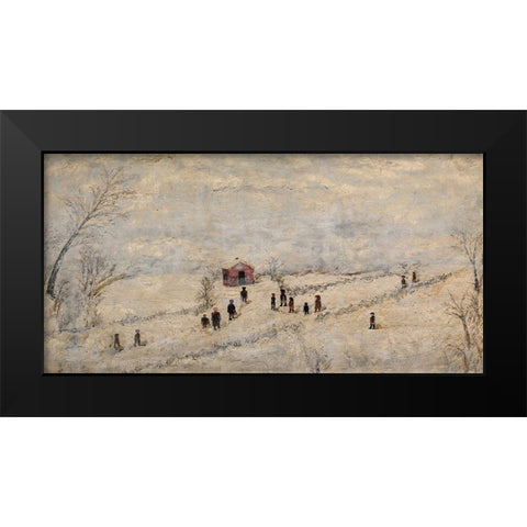 Snow Scene Black Modern Wood Framed Art Print by Case, Frank E