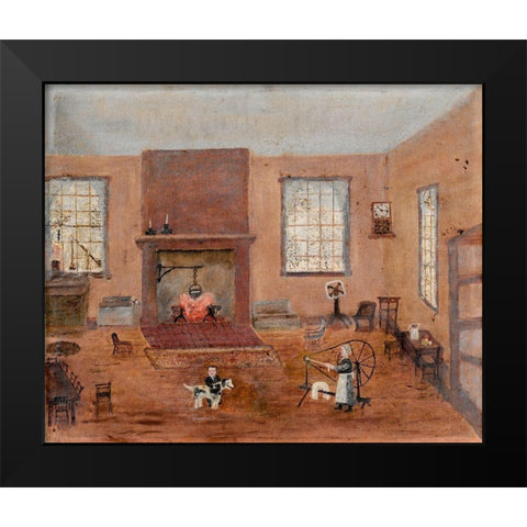 In the Kitchen Black Modern Wood Framed Art Print by Case, Frank E