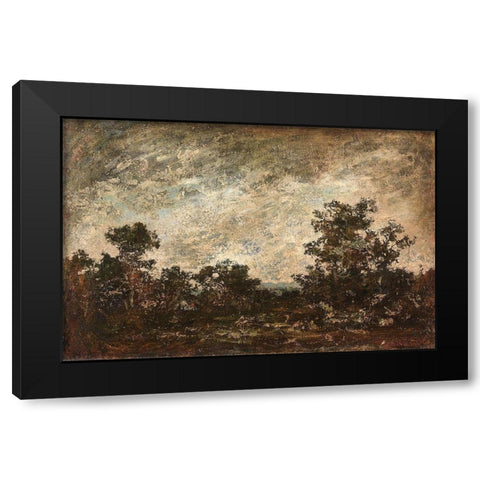 Indian Camp Black Modern Wood Framed Art Print with Double Matting by Blakelock, Ralph A