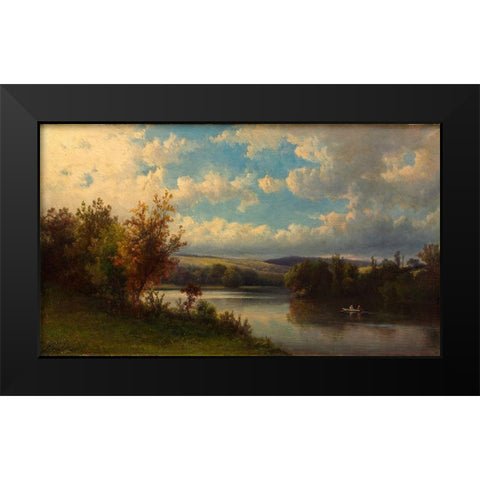 Landscape near Granby Connecticut Black Modern Wood Framed Art Print by Kruseman van Elten, Hendrik Dirk
