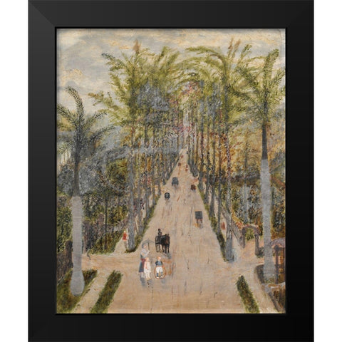 The Palm Alley Black Modern Wood Framed Art Print by Case, Frank E