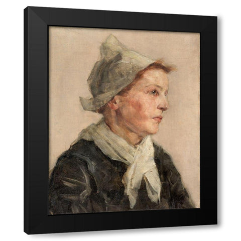 Head of a Woman Black Modern Wood Framed Art Print with Double Matting by Gottwald, Frederick