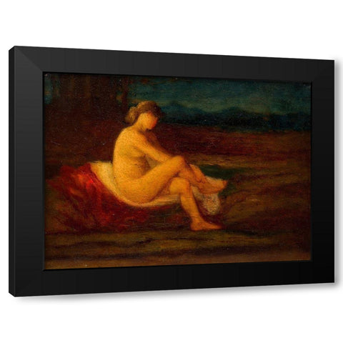 A Bather Black Modern Wood Framed Art Print with Double Matting by Newman, Robert Loftin