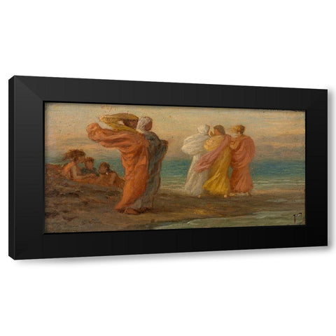 The Music Party Black Modern Wood Framed Art Print with Double Matting by Vedder, Elihu
