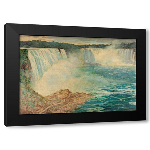 Niagara Falls Black Modern Wood Framed Art Print with Double Matting by Satra, August
