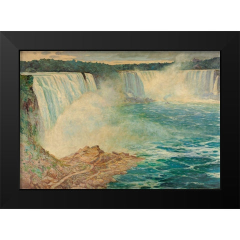 Niagara Falls Black Modern Wood Framed Art Print by Satra, August