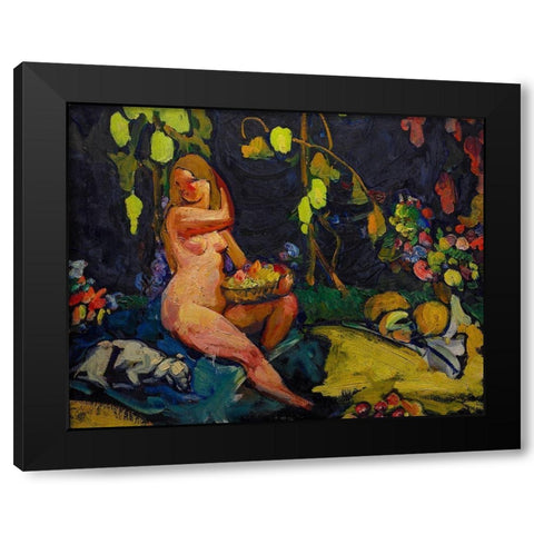 Nude Black Modern Wood Framed Art Print by Keller, Henry