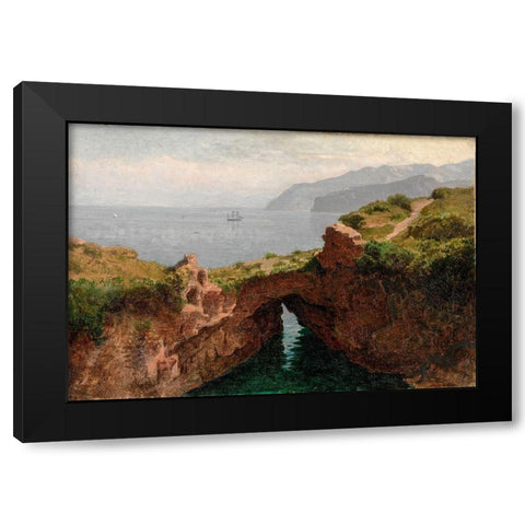 Natural Arch Capri Black Modern Wood Framed Art Print by Haseltine, William Stanley