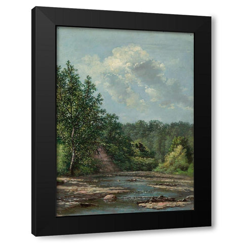 Landscape near Painesville Black Modern Wood Framed Art Print with Double Matting by Smith, Allen