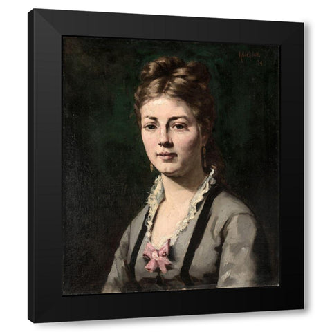 Portrait of a Woman Black Modern Wood Framed Art Print with Double Matting by Anderson, Abraham Archibald
