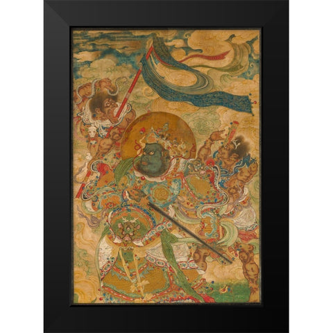 Heavenly King Virudhaka Black Modern Wood Framed Art Print by dynasty, China Ming