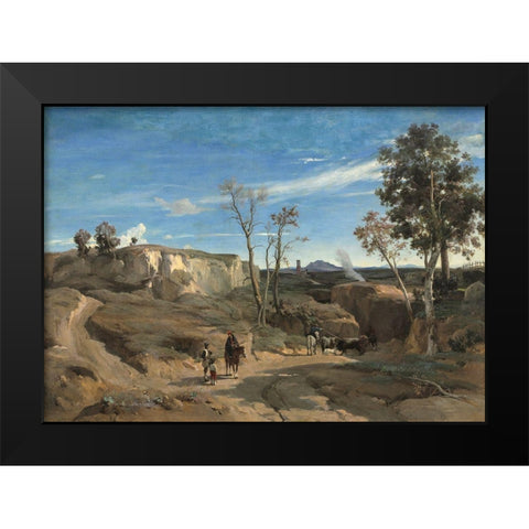 La Cervara the Roman Campagna Black Modern Wood Framed Art Print by Camille, Jean Baptiste