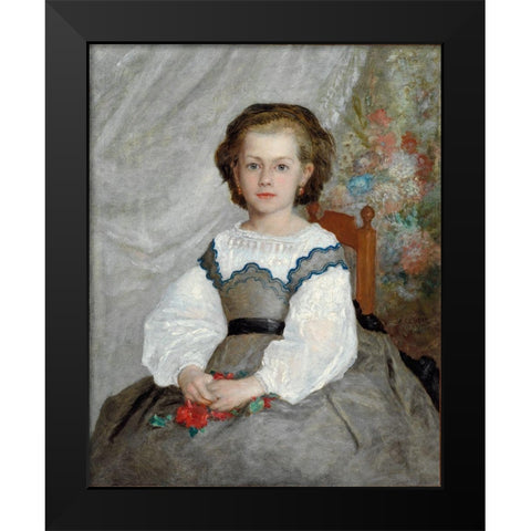 Romaine Lacaux Black Modern Wood Framed Art Print by Renoir, Pierre-Auguste