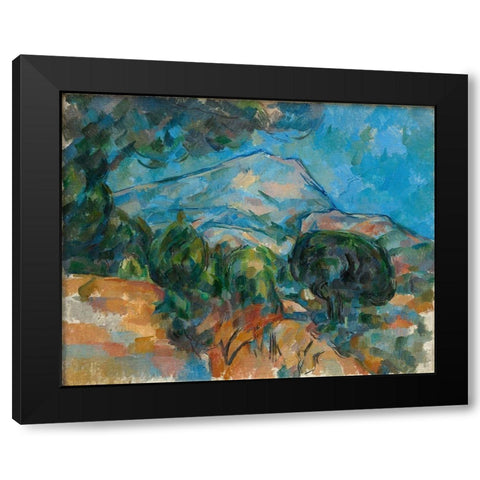 Mount Sainte Victoire Black Modern Wood Framed Art Print by Cezanne, Paul