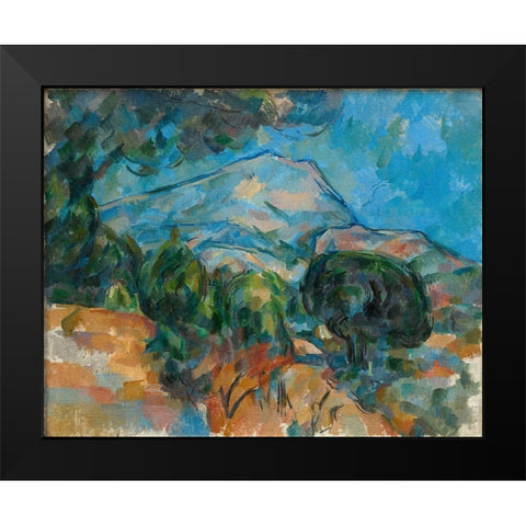 Mount Sainte Victoire Black Modern Wood Framed Art Print by Cezanne, Paul