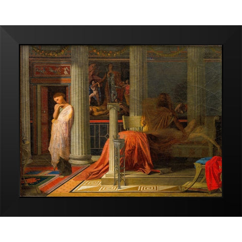 Antiochus and Stratonice Black Modern Wood Framed Art Print by Ingres, Jean Auguste Dominique