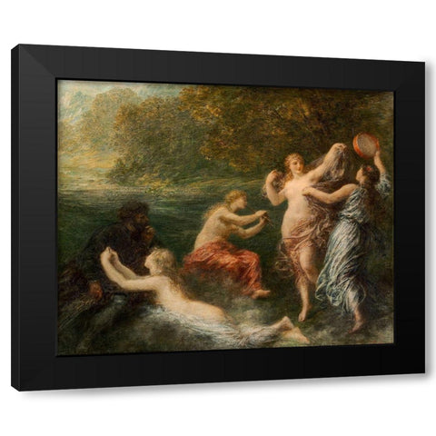 Tannhauser Black Modern Wood Framed Art Print with Double Matting by Latour, Henri Fantin