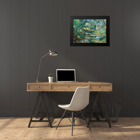 The Brook Black Modern Wood Framed Art Print by Cezanne, Paul