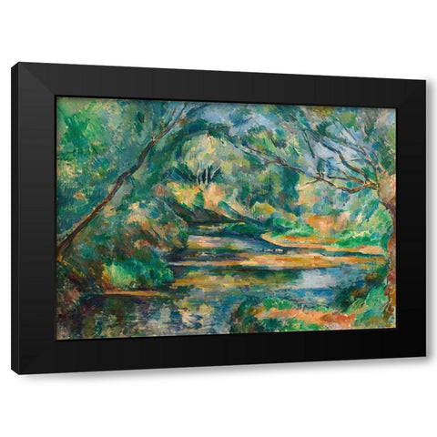 The Brook Black Modern Wood Framed Art Print by Cezanne, Paul