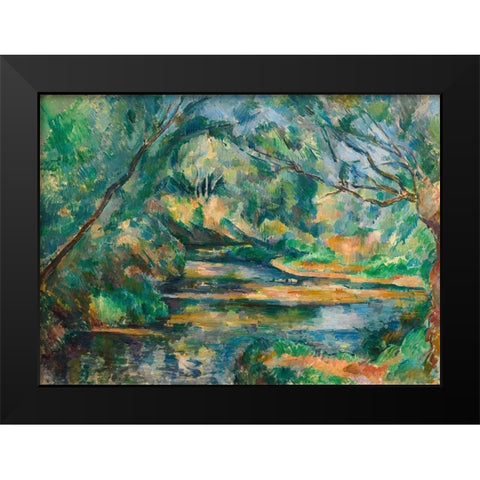 The Brook Black Modern Wood Framed Art Print by Cezanne, Paul