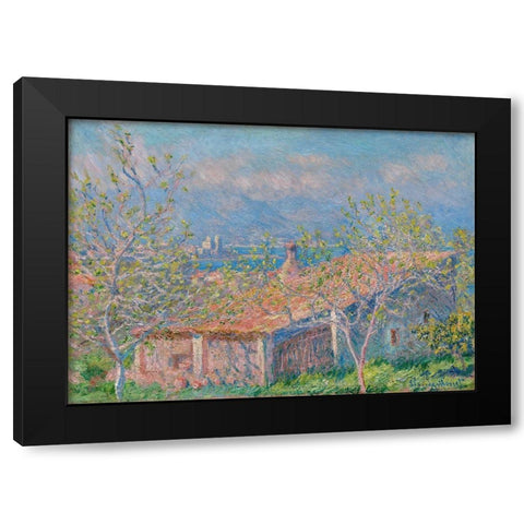 Gardeners House at Antibes Black Modern Wood Framed Art Print by Monet, Claude
