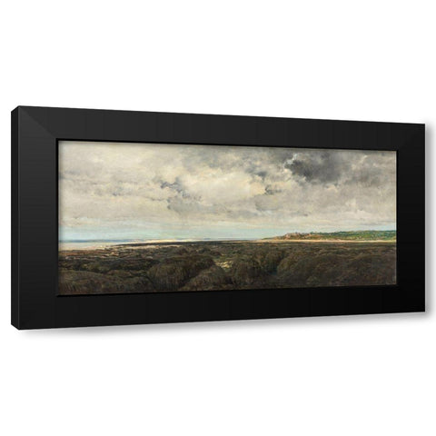 Villerville Seen from Le Ratier Black Modern Wood Framed Art Print with Double Matting by Daubigny, Charles Francois