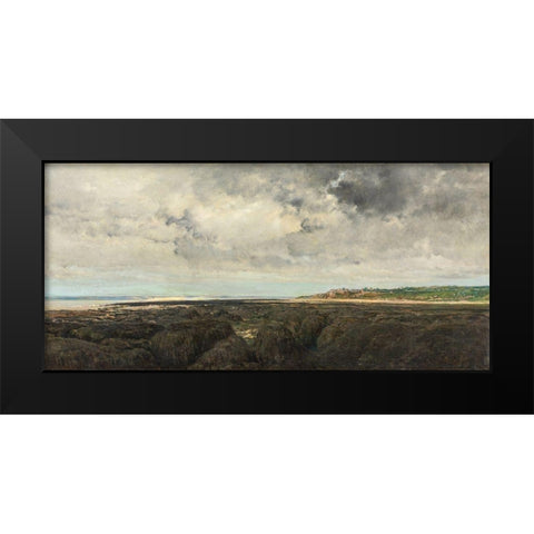 Villerville Seen from Le Ratier Black Modern Wood Framed Art Print by Daubigny, Charles Francois
