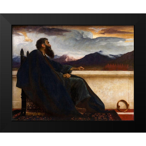 David: Oh - that I had wings like a Dove. For then would I fly away, and be at rest. Psalm 55:6 Black Modern Wood Framed Art Print by Leighton, Frederic
