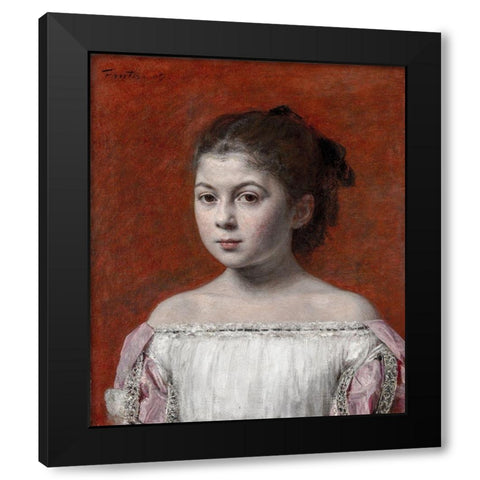 Marie-Yolande de Fitz-James Black Modern Wood Framed Art Print with Double Matting by Fantin-Latour, Henri