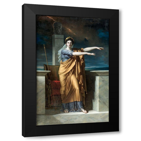 Polyhymnia, Muse of Eloquence Black Modern Wood Framed Art Print by Meynier, Charles
