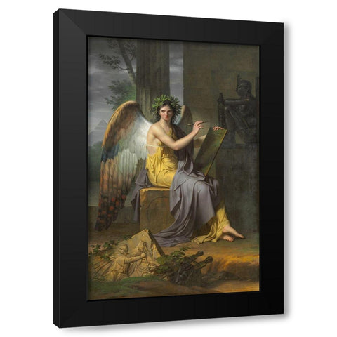 Clio, Muse of History Black Modern Wood Framed Art Print with Double Matting by Meynier, Charles