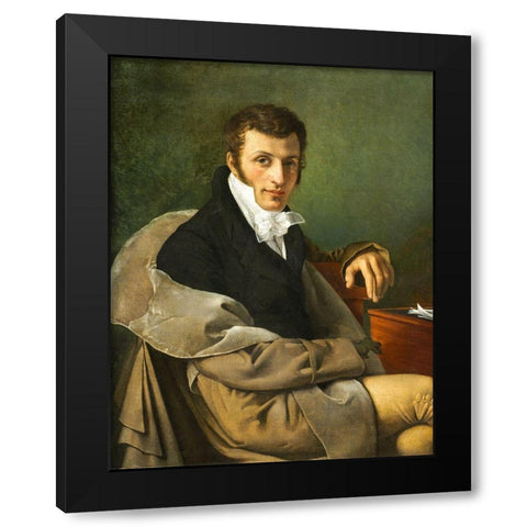 Self-Portrait Black Modern Wood Framed Art Print with Double Matting by Paelinck, Joseph