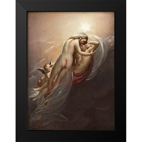 Aurora and Cephalus Black Modern Wood Framed Art Print by de Roucy-Trioson, Anne-Louis Girodet