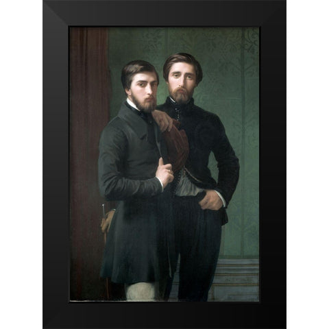 Rene-Charles Dassy and His Brother Jean-Baptiste-Claude-Amede Dassy Black Modern Wood Framed Art Print by Flandrin, Hippolyte Jean