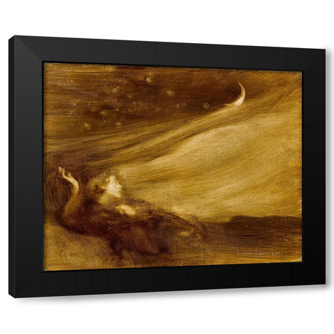 The Contemplator Black Modern Wood Framed Art Print with Double Matting by Carriere, Eugene